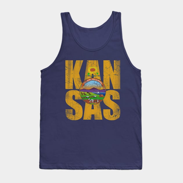 Kansas Flag Stacker Tank Top by E